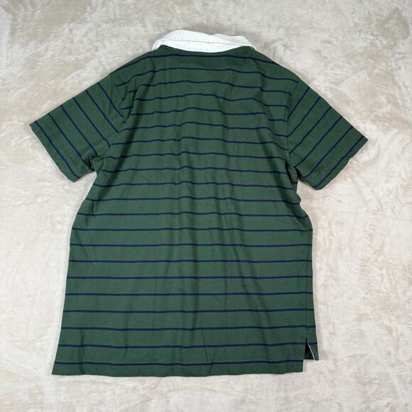 Brooks Brothers Men’s Size L Blue White Green Striped Polo Short Sleeve Y2K Prep - Picture 5 of 8